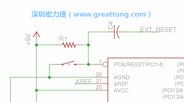 很多PCB設(shè)計(jì)者的設(shè)計(jì)不符合人體工學(xué)，他們使用很小的按鈕、不方便的元件配置和難以解讀的標(biāo)簽，千萬(wàn)不要變成這樣！這次我們的設(shè)計(jì)有一個(gè)大小合適的重置按鈕（reset button）和可以清楚辨認(rèn)是否已經(jīng)接上電源的LED指示燈。